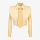 Camisa Solaris de Liz Campos, camisa cropped con corbata – vista 2