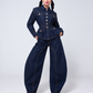 Pantalón Fundamento de Liz Campos, jeans tiro alto de corte ovalado – vista 3