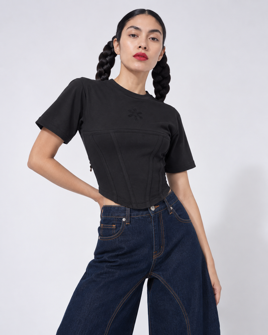 Corset T-Shirt Black