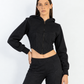 Sudadera Refugio de Liz Campos: sudadera con capucha corte corset