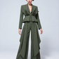 Pantalón Axis de Liz Campos: pantalón sastre verde con pliegues