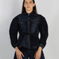 Chamarra Fortaleza de Liz Campos, chamarra de mezclilla peplum – vista 3