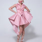 Vestido Mantis de Liz Campos: vestido sastre escultórico rosa
