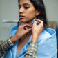 Saco Caelus de Liz Campos, saco sastre azul cielo peplum – vista 7
