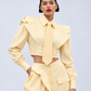 Camisa Solaris de Liz Campos: camisa cropped con corbata