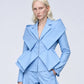 Saco Caelus de Liz Campos: saco sastre azul cielo peplum