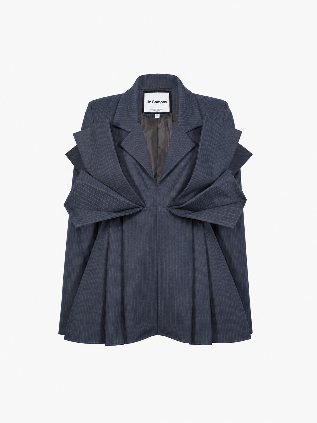Vestido Magnolia de Liz Campos, vestido blazer gris escultórico – vista 2