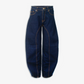 Pantalón Fundamento de Liz Campos, jeans tiro alto de corte ovalado – vista 2