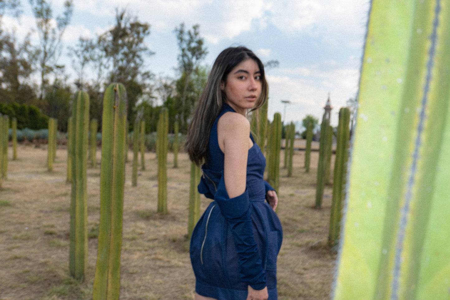 Vestido Denim Dots