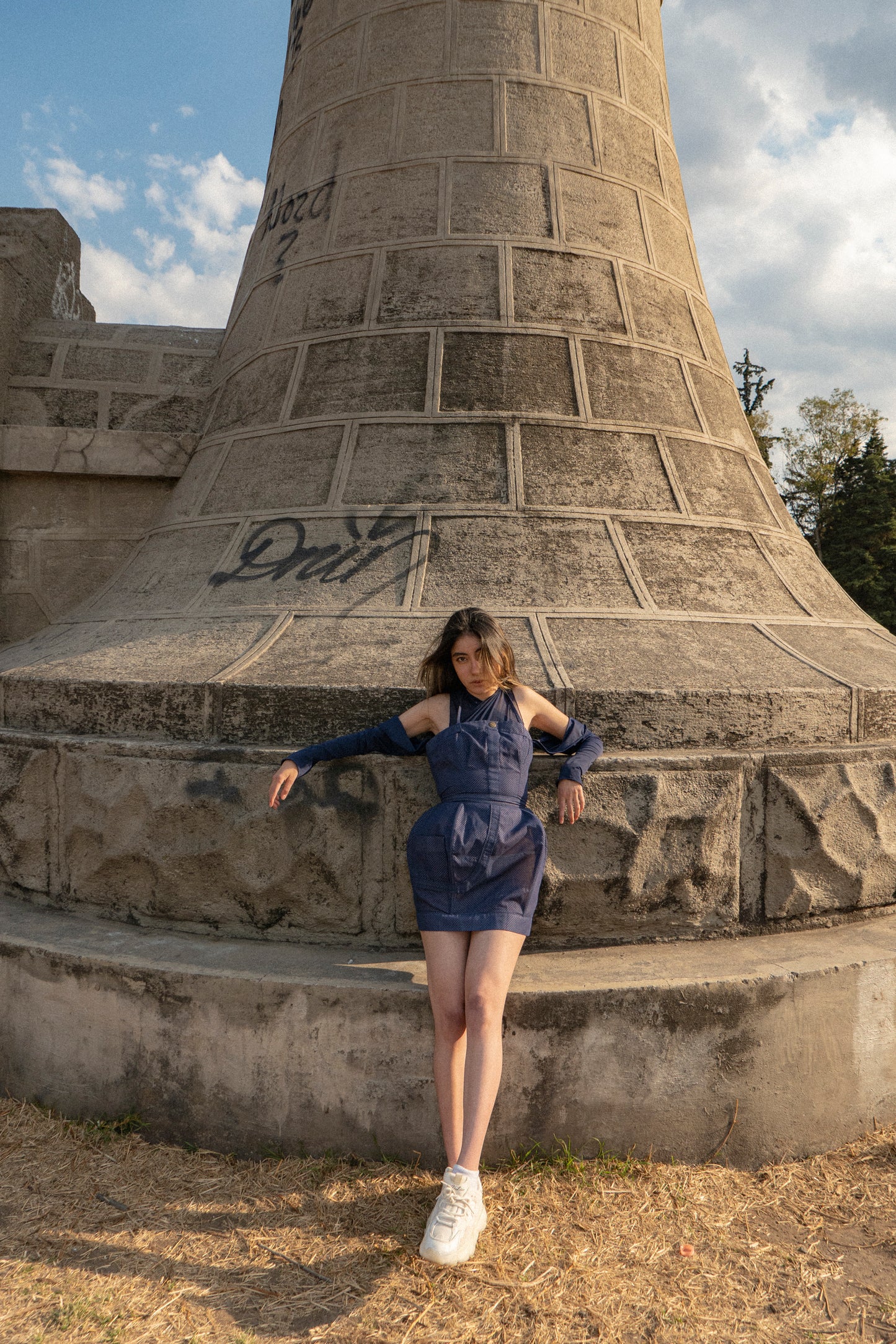 Vestido Denim Dots